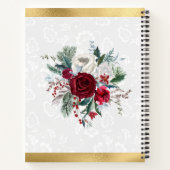 赤と白ウィンターフラワーズゲストブック ノートブック (裏面)