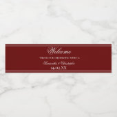 赤と白エレガントシンプルミニマ結婚リスト ペットボトルラベル (シングルラベル)