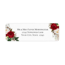 赤と白エレガントフローラ ラベル