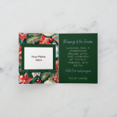 赤と白オーナメント写真とクラフトクリスマス カード (内部)