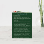 赤と白オーナメント写真とクラフトクリスマス カード (裏面)