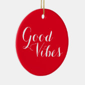 赤と白カスタマイズ可能でよい感情の高揚 セラミックオーナメント (右)