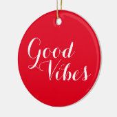 赤と白カスタマイズ可能でよい感情の高揚 セラミックオーナメント (左)