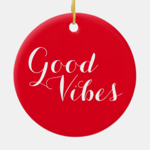 赤と白カスタマイズ可能でよい感情の高揚 セラミックオーナメント