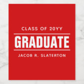 赤と白カスタム卒業ワインラベル ワインラベル (シングルラベル)