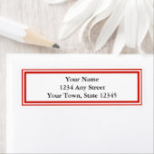 赤と白カスタム差出人住所ラベル ラベル (インサイチュ)