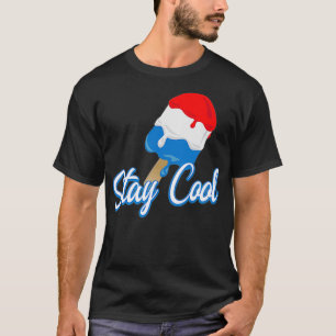 赤と白カッコいいと青のロケットポプスチクルサム Tシャツ