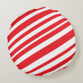 赤と白キャンデーは縞で飾ります ラウンドクッション (裏面)