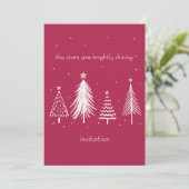 赤と白クモダンリスマス金ゴールド 招待状 (スタンド正面)