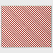 赤と白クラシックのストライプクリスマス ラッピングペーパー (フラット)