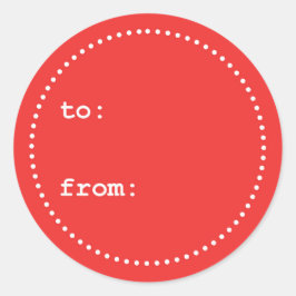 赤と白クリスマスのギフトラウンドステッカー ラウンドシール