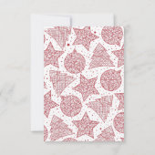 赤と白クリスマスの写真カード 招待状 (裏面)