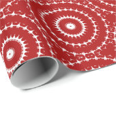 赤と白クリスマスの幾何学円 ラッピングペーパー (ロールコーナー)
