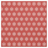 赤と白クリスマスの雪片パターン ファブリック (見本)