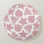 赤と白クリスマスまわり枕 ラウンドクッション (正面)