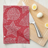 赤と白クリスマスキッチンタオル キッチンタオル (四つ折り)