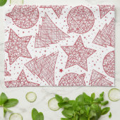 赤と白クリスマスキッチンタオル キッチンタオル (折り畳み)