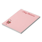 赤と白クリスマスキャンディーケイン及びカスタム文字 ノートパッド (回転)