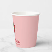 赤と白クリスマスキャンディーケイン及びカスタム文字 紙コップ (左)