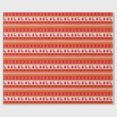 赤と白クリスマスセータービンテージクリスマス ラッピングペーパー (フラット)