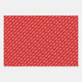 赤と白クリスマスタイポグラフィモダン休暇 ラッピングペーパーシート (正面3)