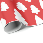 赤と白クリスマスツリーパターン ラッピングペーパー (ロールコーナー)