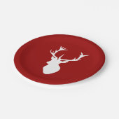 赤と白クリスマスディアスタグヘッド ペーパープレート (アングル)