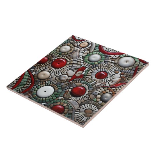 赤と白クリスマスドットパターン タイル (側面)