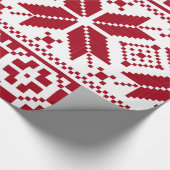 赤と白クリスマスニット ラッピングペーパー (角)