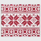 赤と白クリスマスニット ラッピングペーパー (フラット)