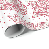 赤と白クリスマスパターンギフトラップ ラッピングペーパー (ロールコーナー)