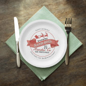 赤と白クリスマスパーティーカスタム ペーパープレート