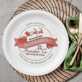 赤と白クリスマスパーティーカスタム ペーパープレート