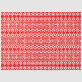 赤と白クリスマスフェア島パターン 薄葉紙