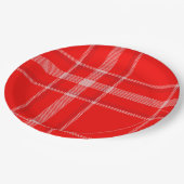 赤と白クリスマスプレドフェスティバル ペーパープレート (アングル)