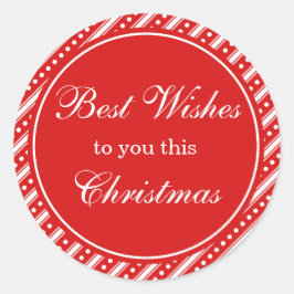 赤と白クリスマスホリデーギフトラベルシール ラウンドシール