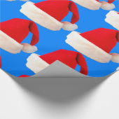 赤と白クリスマスホリデーサンタハット ラッピングペーパー (角)