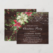 赤と白クリスマス企業の 招待状 (正面/裏面)