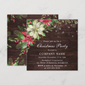 赤と白クリスマス企業の 招待状 (正面/裏面)