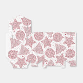 赤と白クリスマス柄のギフトボックス フェイバーボックス (折り畳みなし)