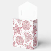 赤と白クリスマス柄のギフトボックス フェイバーボックス (オープン)