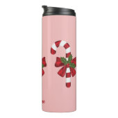 赤と白クリスマス飴と名前をカスタムする タンブラー (回転右)