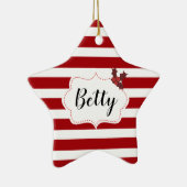 赤と白クリスマス魔法名前をカスタムする セラミックオーナメント (右)