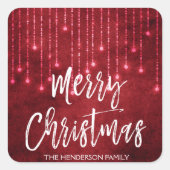 赤と白クリスマス スクエアシール (正面)