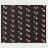 赤と白サイコロオン黒ラッピング紙 ラッピングペーパー (フラット)