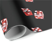 赤と白サイコロオン黒ラッピング紙 ラッピングペーパー (ロールコーナー)