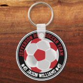 赤と白サッカー⚽キーチェーン キーホルダー (正面)