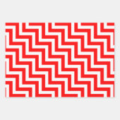 赤と白サ違うイズ（斜め山形） ラッピングペーパーシート (正面2)