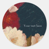 赤と白シックエレガントなモダンフローラ ラウンドシール (正面)