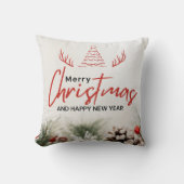 赤と白シンプルクリスマス クッション (正面)